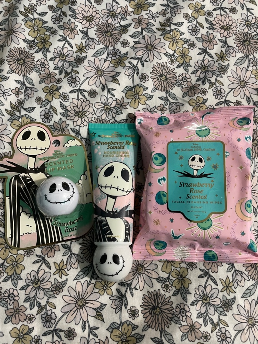 The Nightmare Before Christmas Strawberry Rose Scented Bath & Body Set